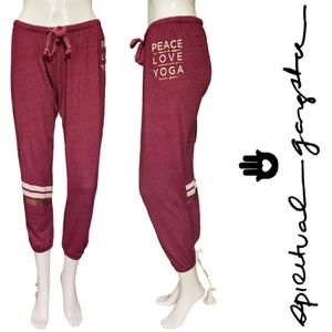 Spiritual Gangster Peace Love Yoga Varsity Stripe Low Rise Joggers